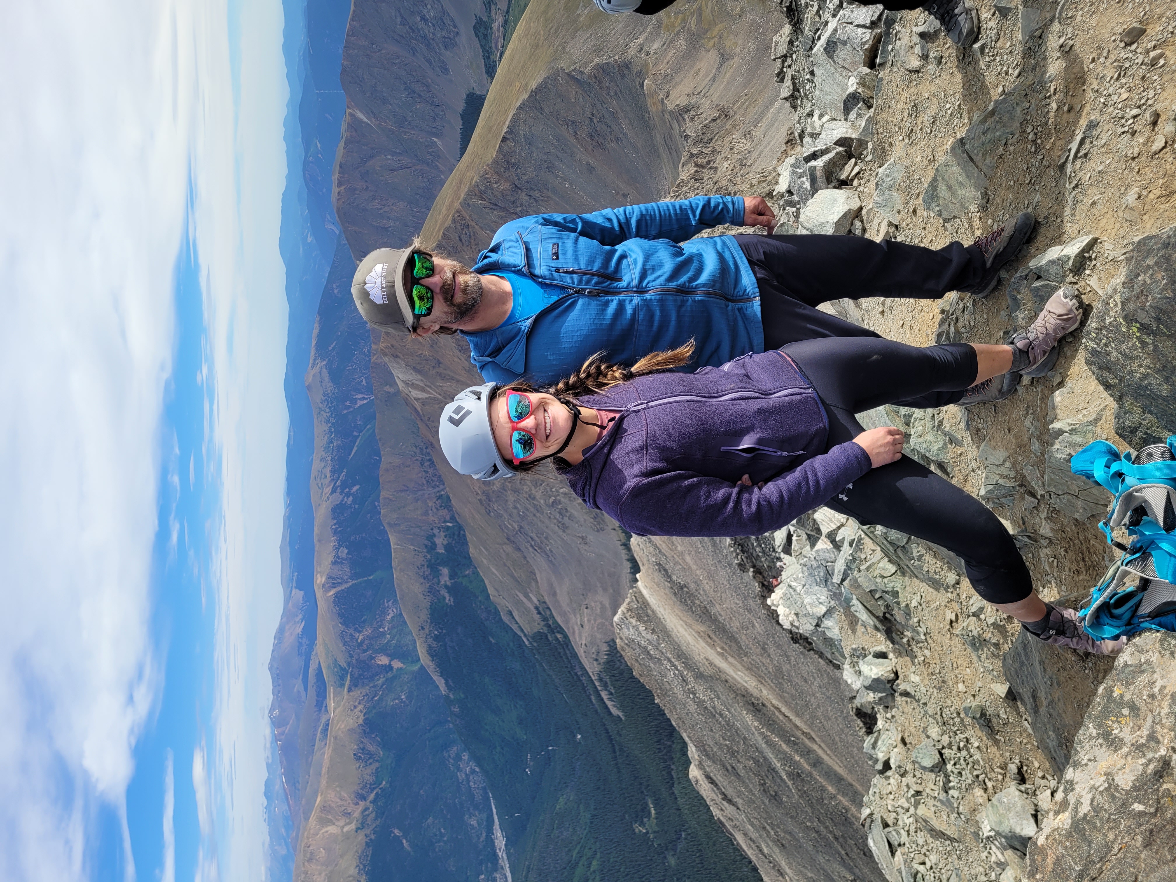 Chris Pierce and Christine Hodges on a mountain summit